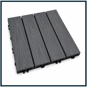 Premium Co-Extruded WPC Ezi-Deck Tile | CHARCOAL