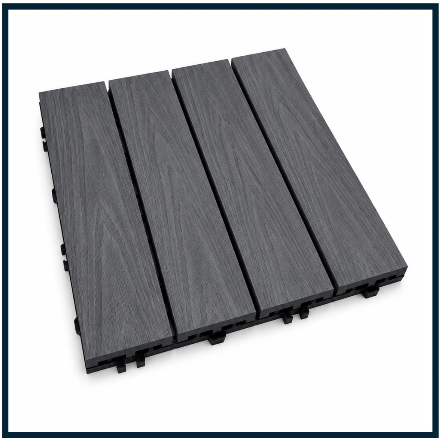 Premium Co-Extruded WPC Ezi-Deck Tile | CHARCOAL