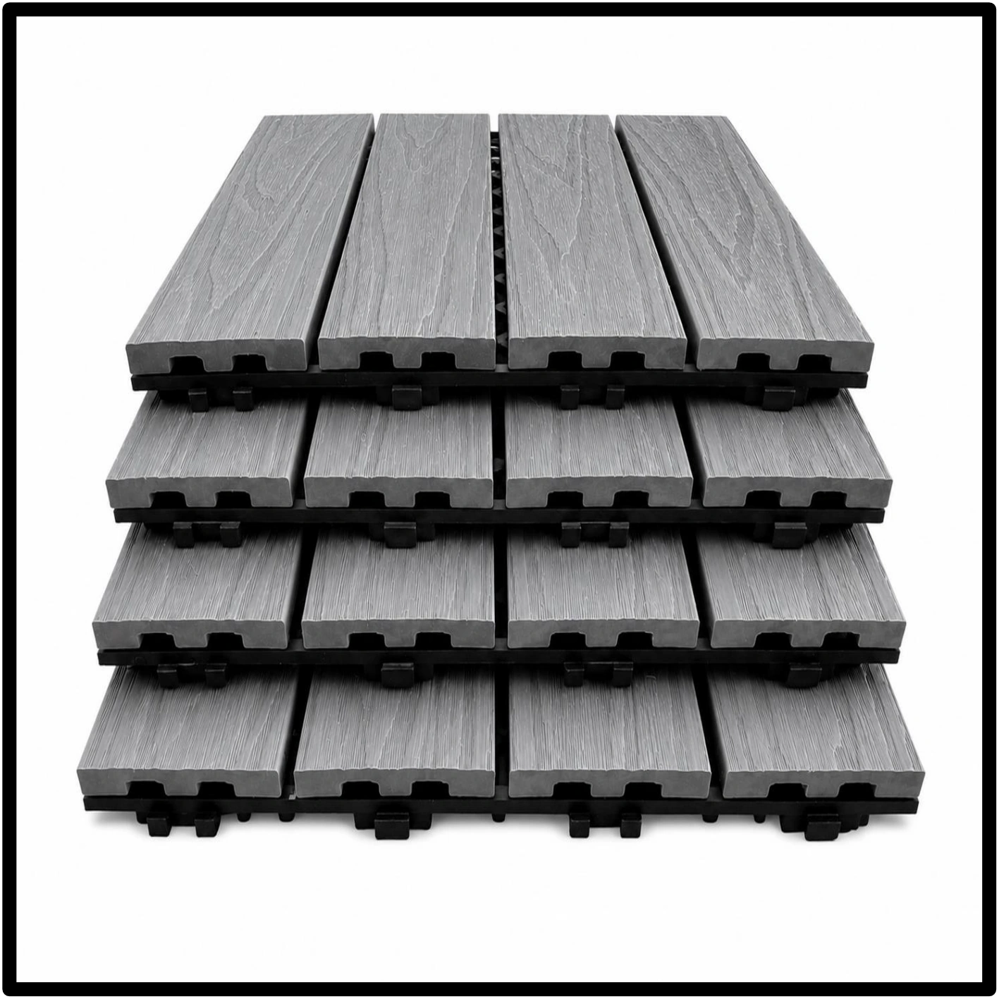 Premium Co-Extruded WPC Ezi-Deck Tile | GREY - Image 2