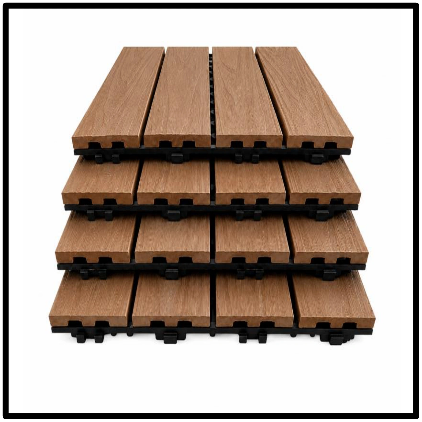 Premium Co-Extruded WPC Ezi-Deck Tile | TEAK - Image 2
