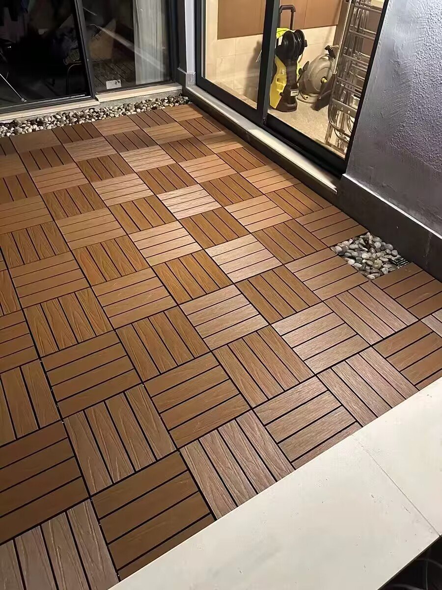 Premium Co-Extruded WPC Ezi-Deck Tile | TEAK - Image 4
